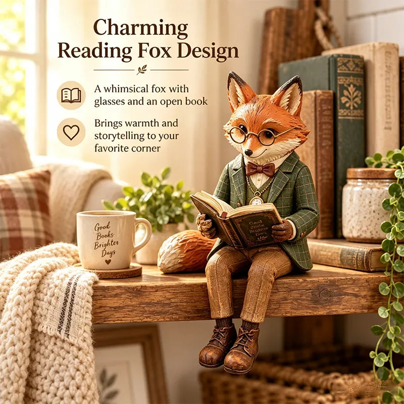 🦊 Reading Fox Ornament | Whimsical Woodland Decor For Book Lovers