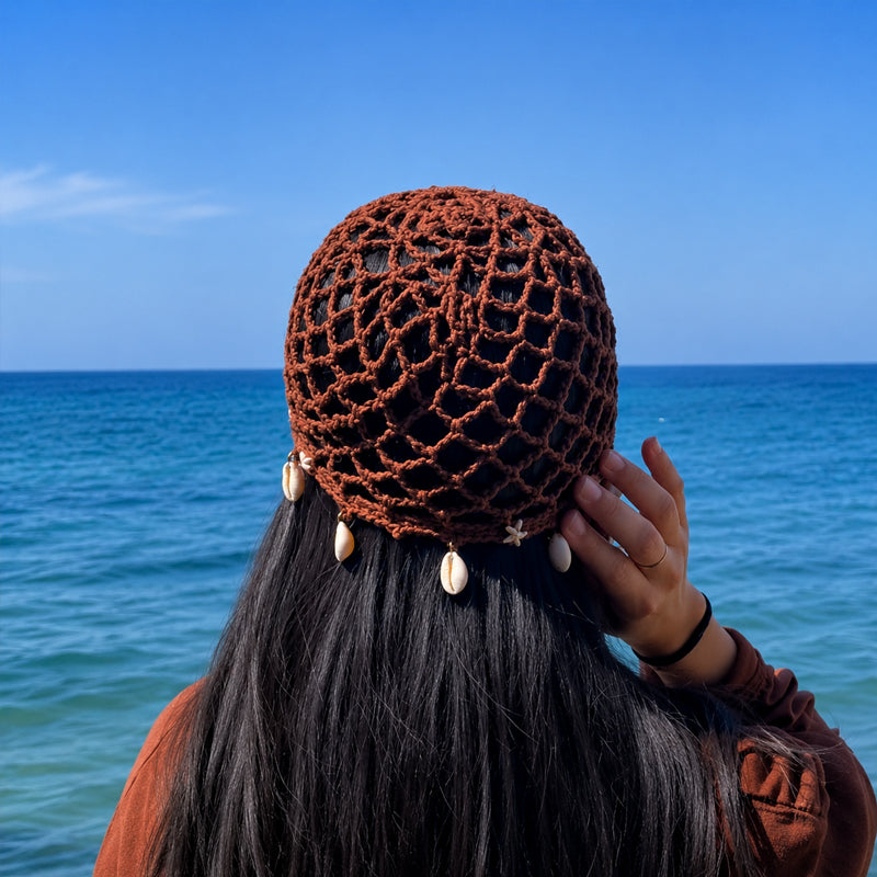 🌴 Shell Crochet Beanie