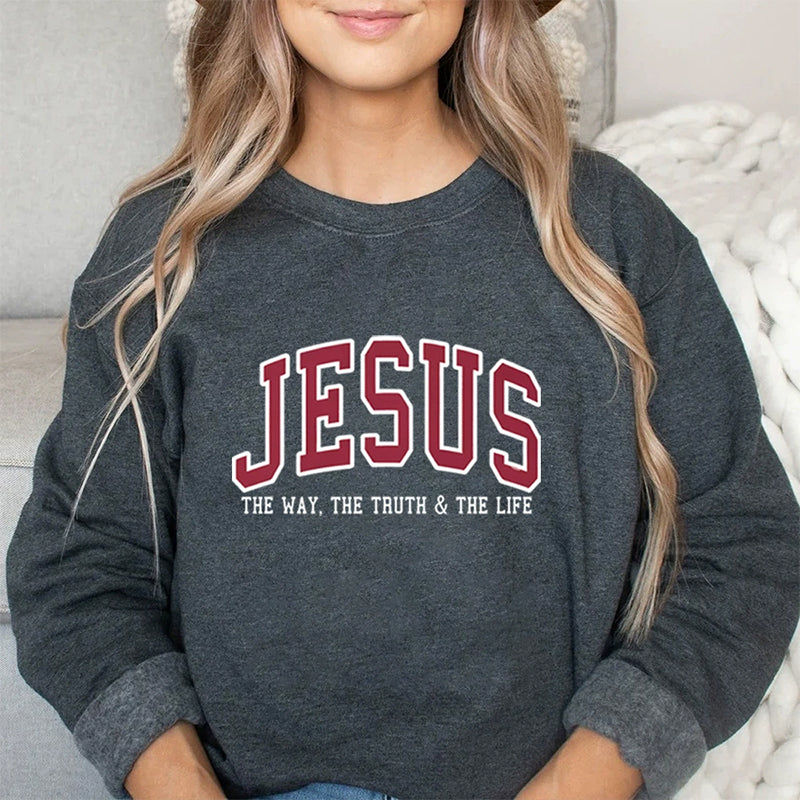 Christian Sweatshirt JE Hoodie Faith Sweatshirt - The Way, The Truth & The Life✝️