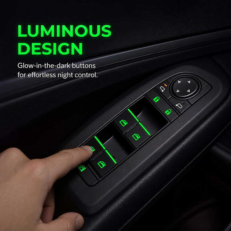 💡Car Window Lift Switch Luminous Stickers - Colorful Night Glow Warning Button Decal