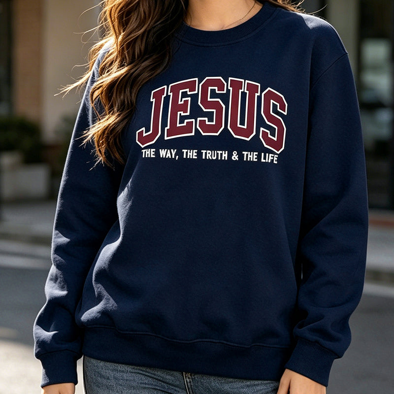 Christian Sweatshirt JE Hoodie Faith Sweatshirt - The Way, The Truth & The Life✝️