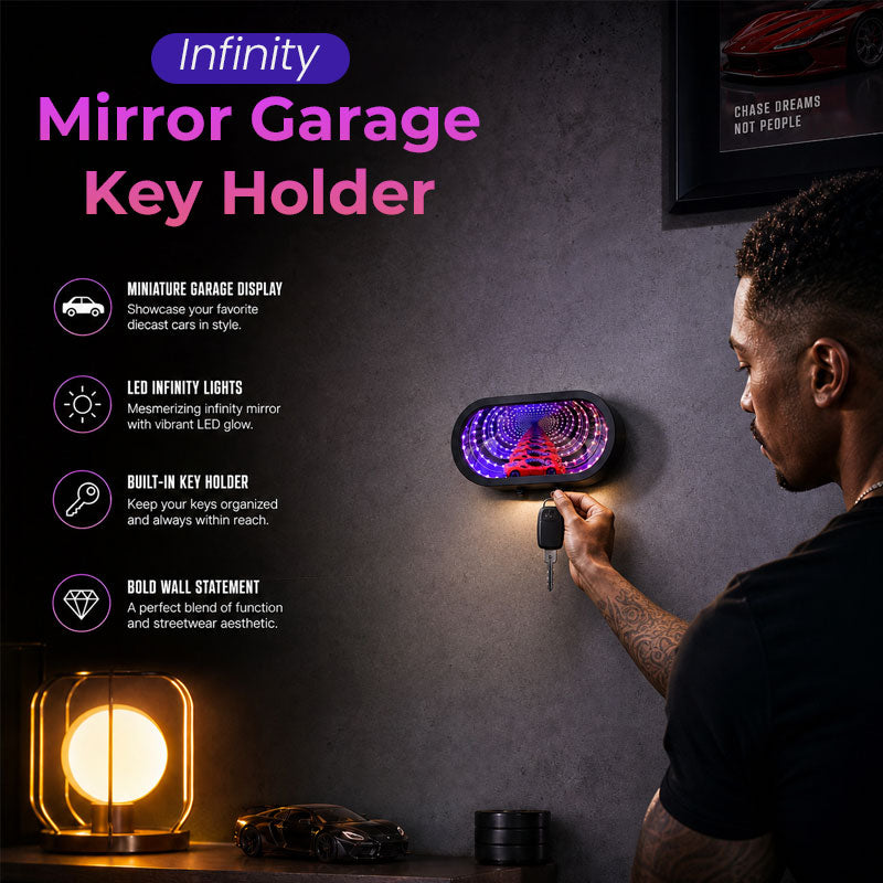 🔑 Infinity Mirror Garage Key Holder