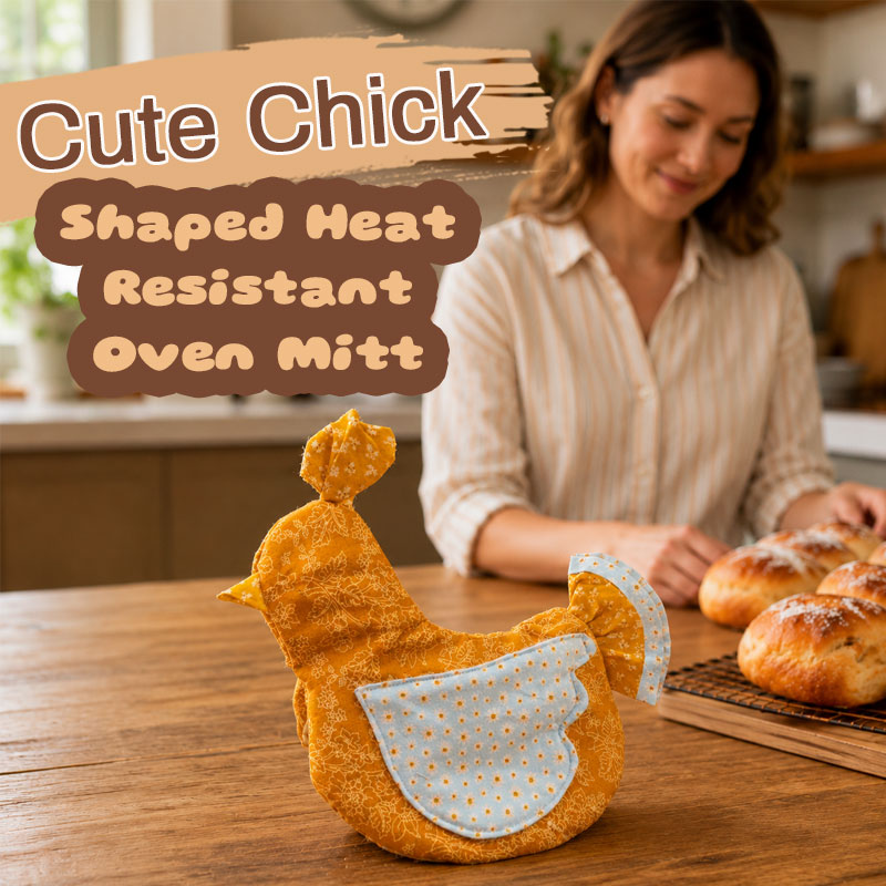 Cute Chick Shaped Heat Resistant Oven Mitt 🐥✨🍳