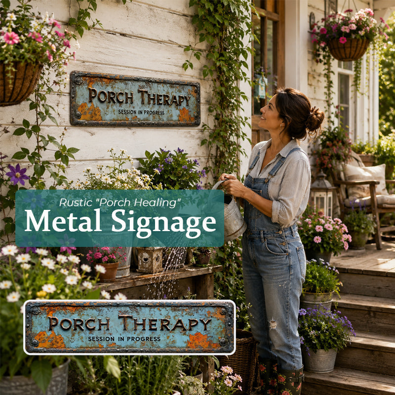 ✨Country-style "Porch Healing" Metal Sign