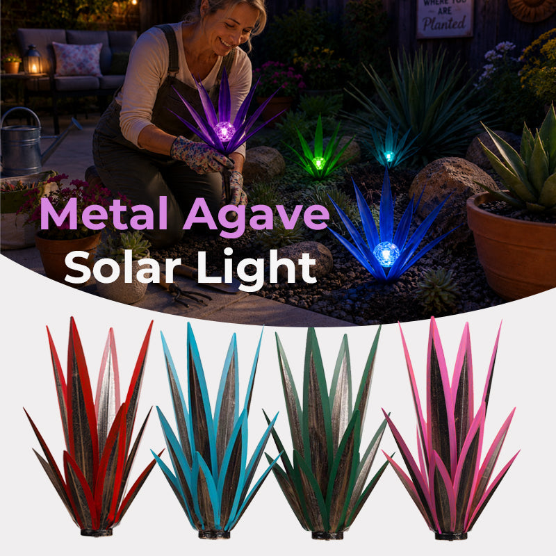 🌵 Vibrant Metal Agave Solar Light ✨ Glow Up Your Garden