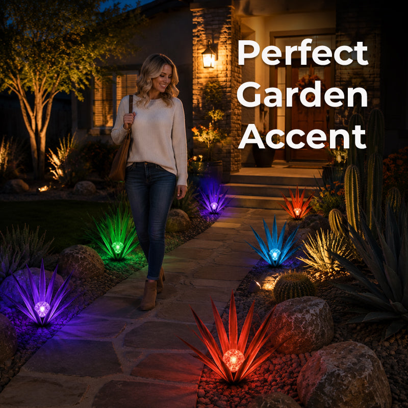 🌵 Vibrant Metal Agave Solar Light ✨ Glow Up Your Garden