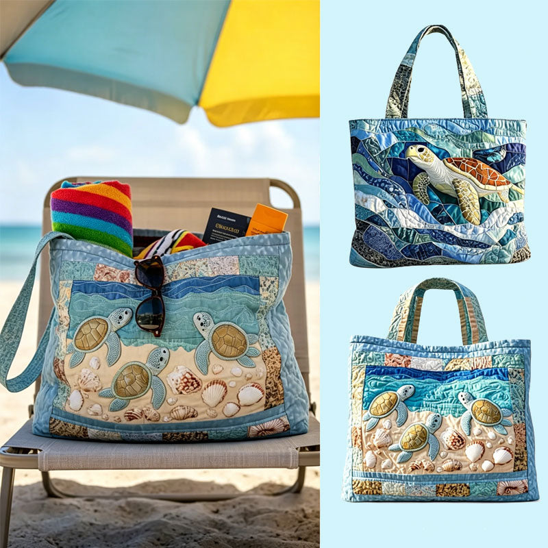 📢📢LAST DAY SALE 50% OFF🐢👜Turtle Haven Quilted Tote Bag