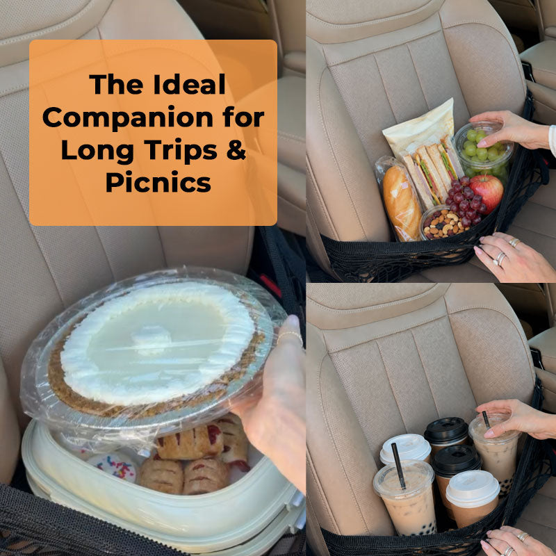 🚗 Upgraded Front Seat Car Storage Net Organizer