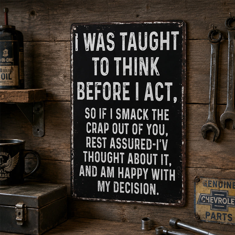 Humorous &amp; Satirical Metal Signs – a retro-style "men's cave" and garage wall decoration full of dark humor 😂🔥