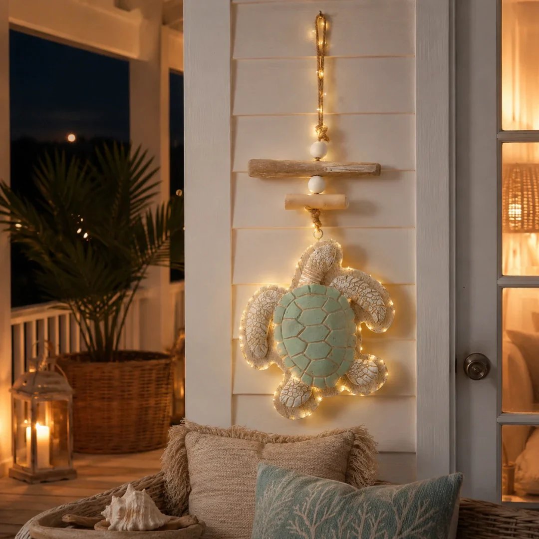 Glow-in-the-Dark Coastal Turtle Wall Hanging 🐢