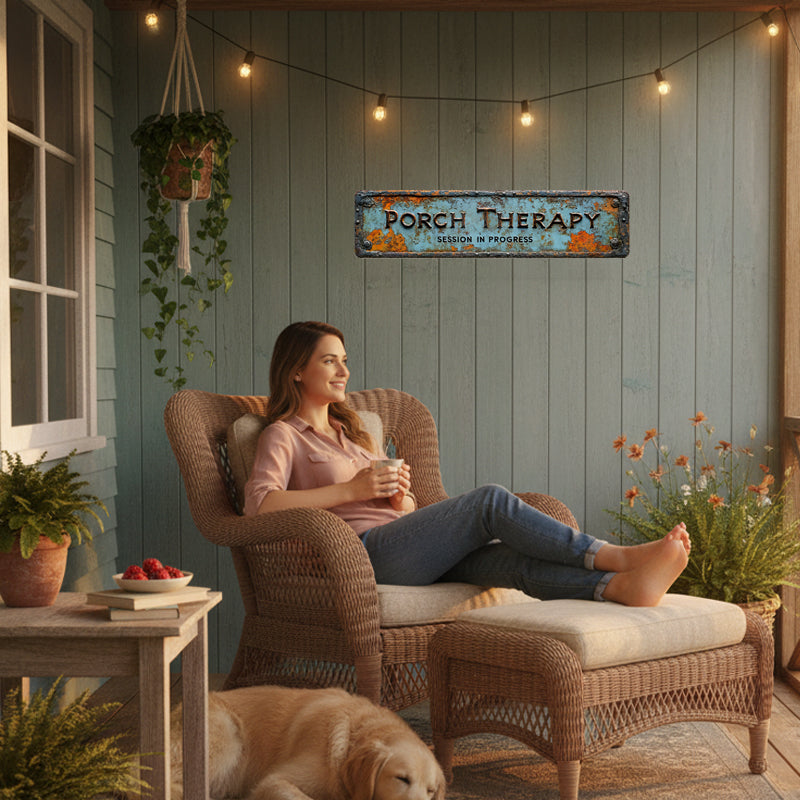 ✨Country-style "Porch Healing" Metal Sign