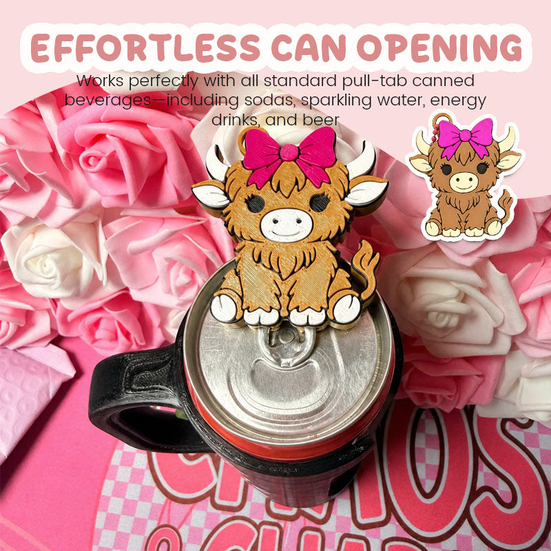 🥤Adorable Highland Cow Nail-Saving Can Opener