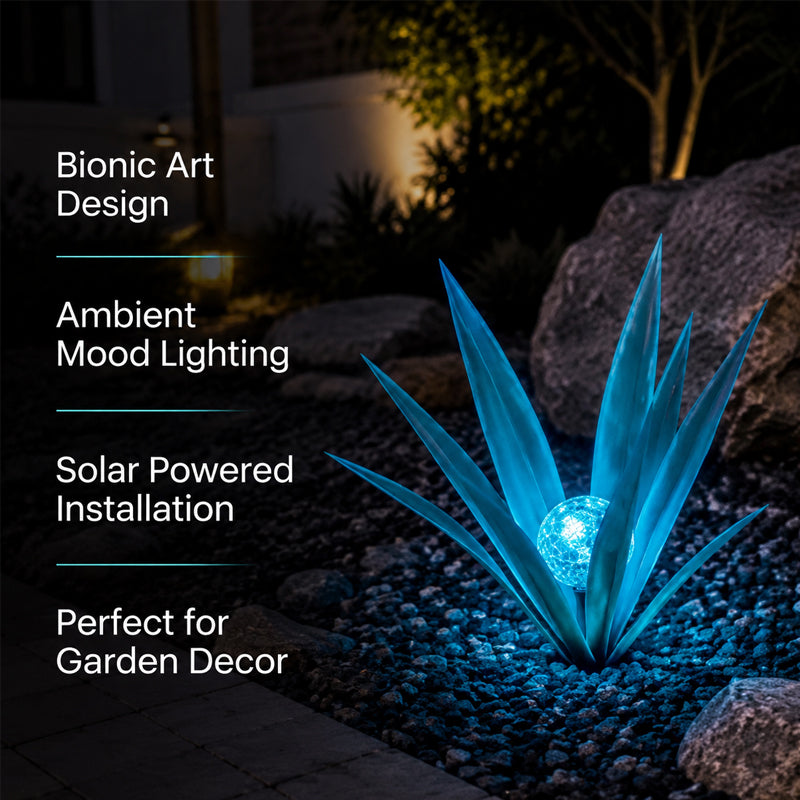 🌵 Vibrant Metal Agave Solar Light ✨ Glow Up Your Garden