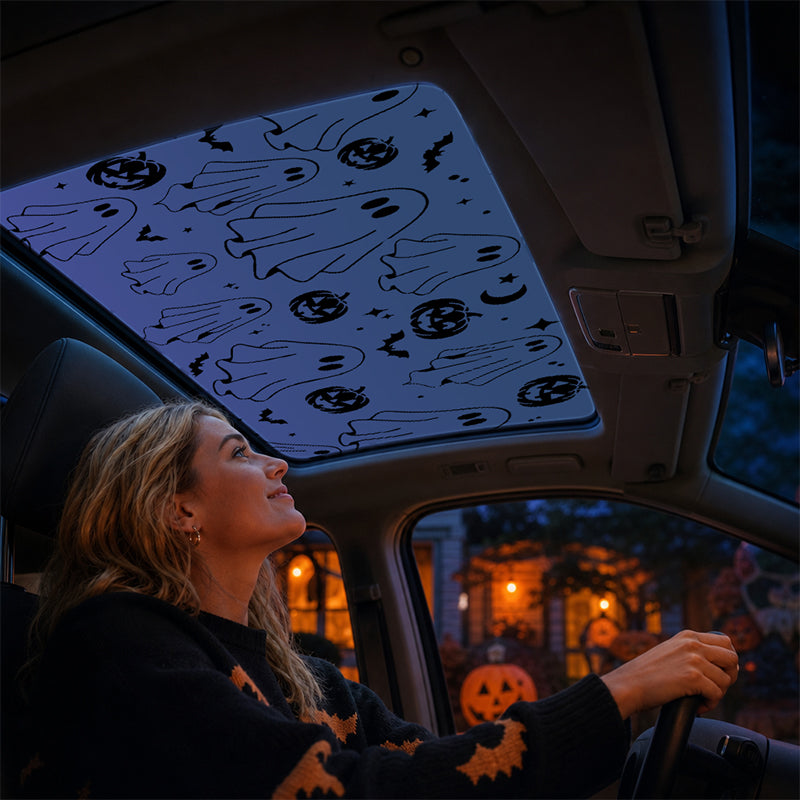 🎃👻Spooky Fun: Ghost & Pumpkin Sunroof Car Decal