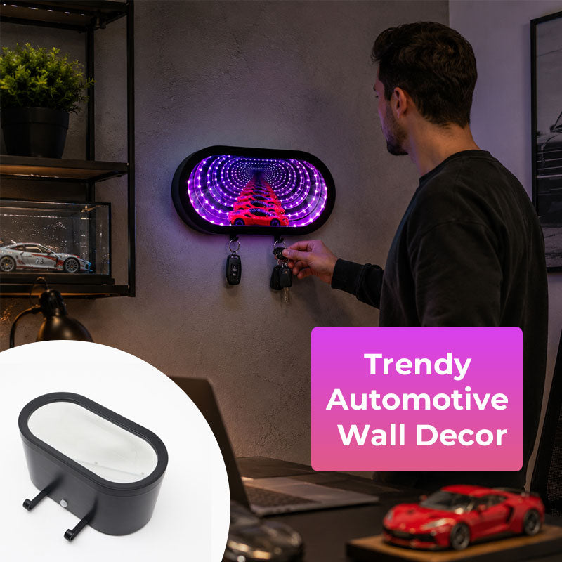 🔑 Infinity Mirror Garage Key Holder