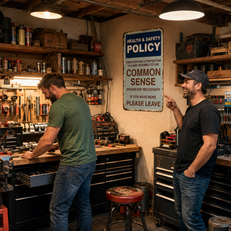 😂🤘Sarcastic "Common Sense Policy" Vintage Metal Sign