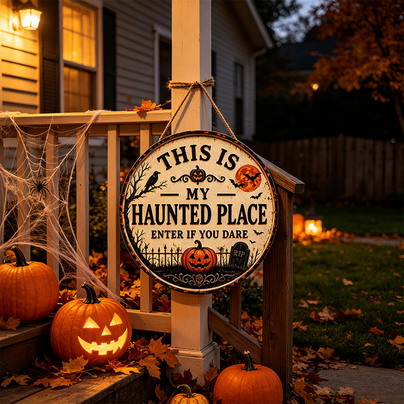 🎃This Is My Haunted Place Halloween Door Sign