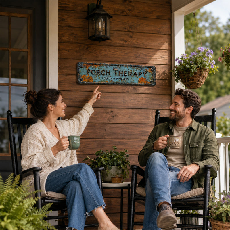 ✨Country-style "Porch Healing" Metal Sign