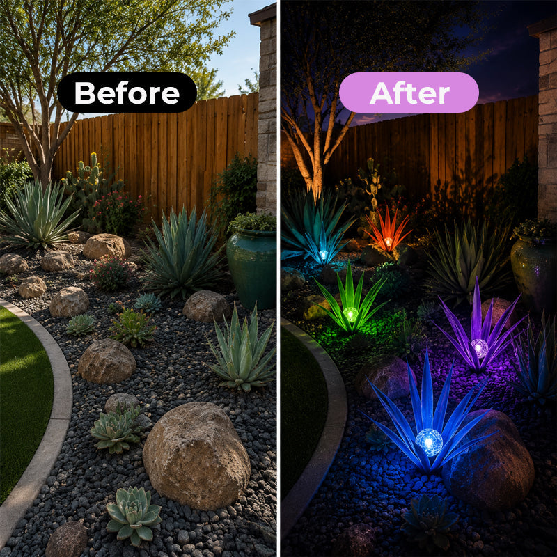🌵 Vibrant Metal Agave Solar Light ✨ Glow Up Your Garden