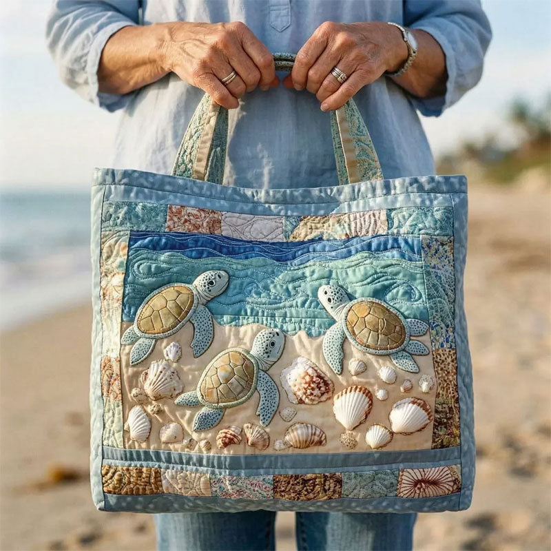📢📢LAST DAY SALE 50% OFF🐢👜Turtle Haven Quilted Tote Bag