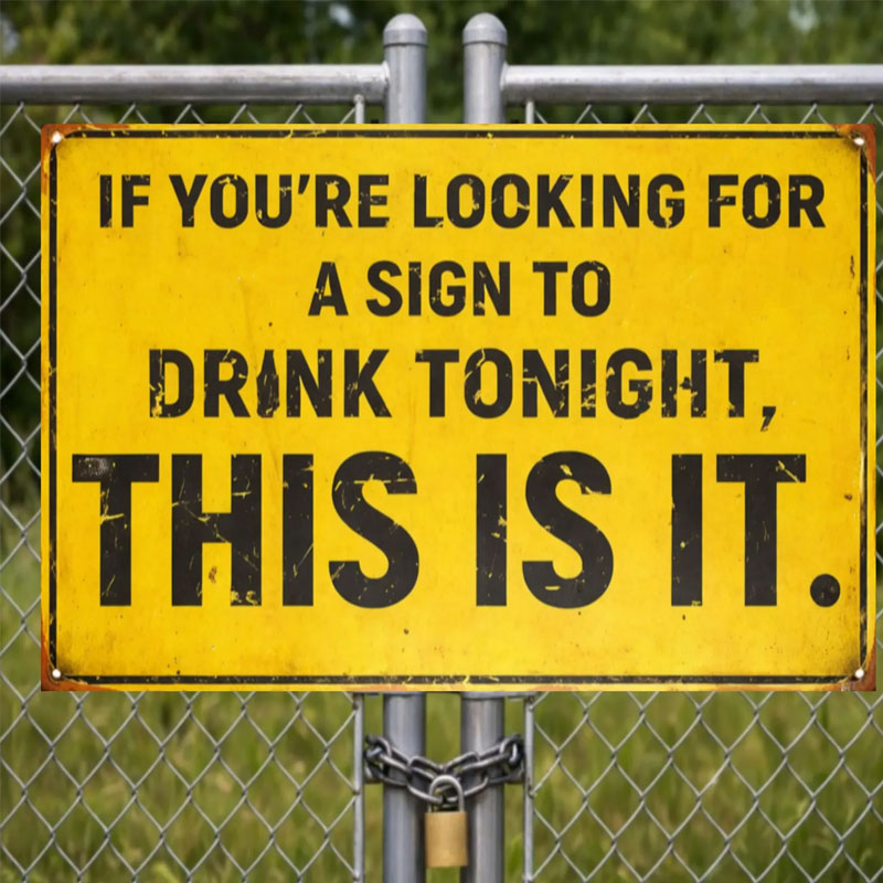 Funny “Drink Tonight” Vintage Metal Tin Sign 🍻😂✨