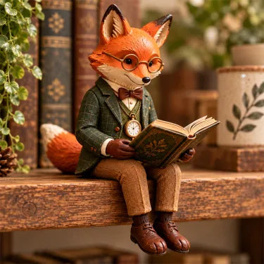 🦊 Reading Fox Ornament | Whimsical Woodland Decor For Book Lovers