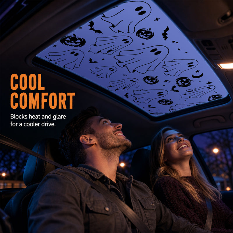 🎃👻Spooky Fun: Ghost & Pumpkin Sunroof Car Decal