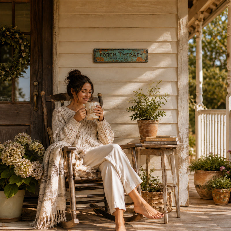 ✨Country-style "Porch Healing" Metal Sign