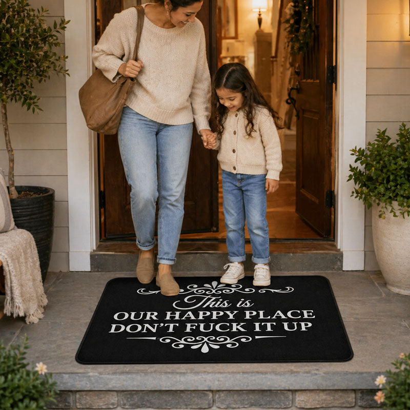 "Our Happy Place, Don’t F*ck It Up"Doormat🏠🤘