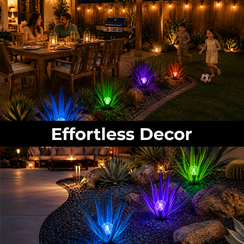 🌵 Vibrant Metal Agave Solar Light ✨ Glow Up Your Garden