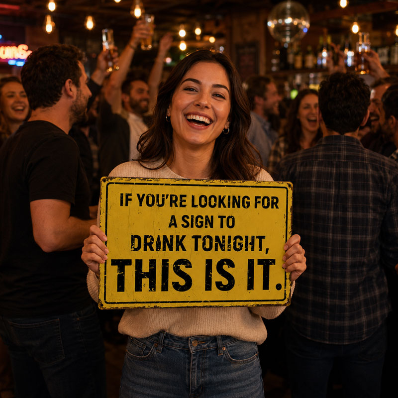 Funny “Drink Tonight” Vintage Metal Tin Sign 🍻😂✨
