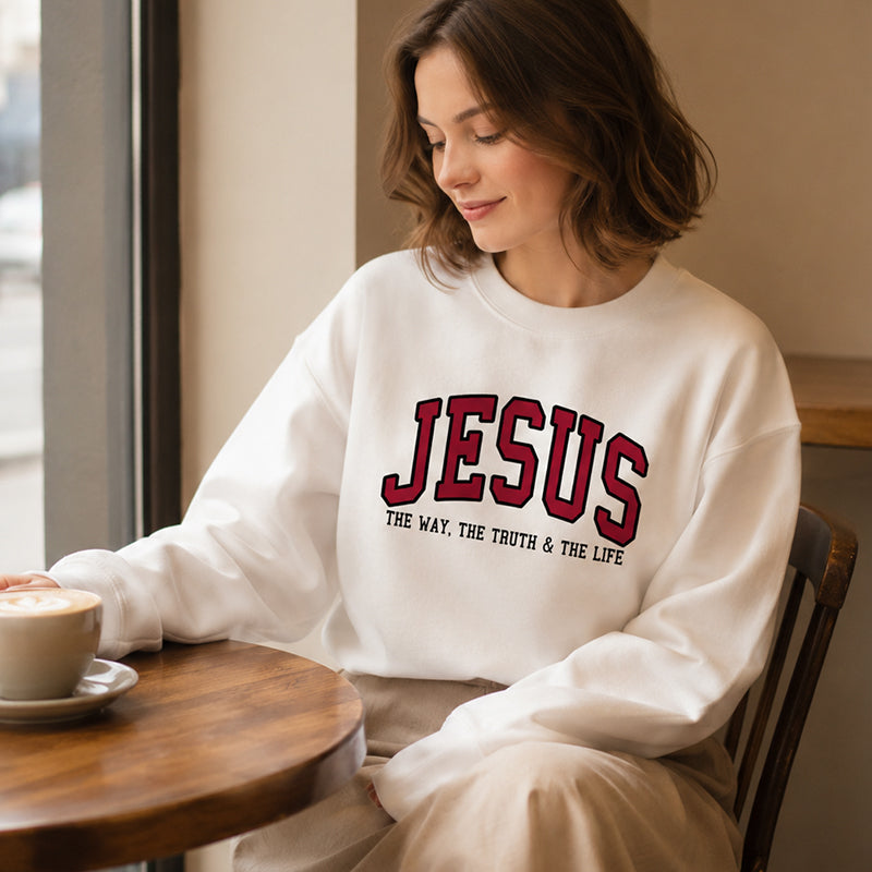 Christian Sweatshirt JE Hoodie Faith Sweatshirt - The Way, The Truth & The Life✝️