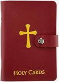 ✝️ Catholic Genuine Leather Holy Card Holder – Pocket Prayer Card Organizer with Snap Closure
