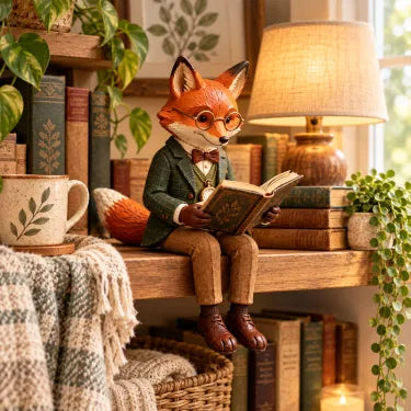🦊 Reading Fox Ornament | Whimsical Woodland Decor For Book Lovers