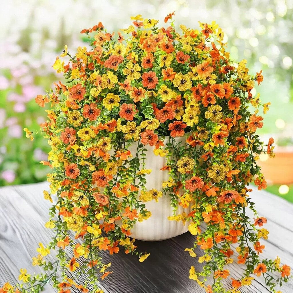 ⏳LAST DAY SPECIAL PRICE: $9.99!!🌷Outdoor cascading daisy and eucalyptus flowers – UV resistant