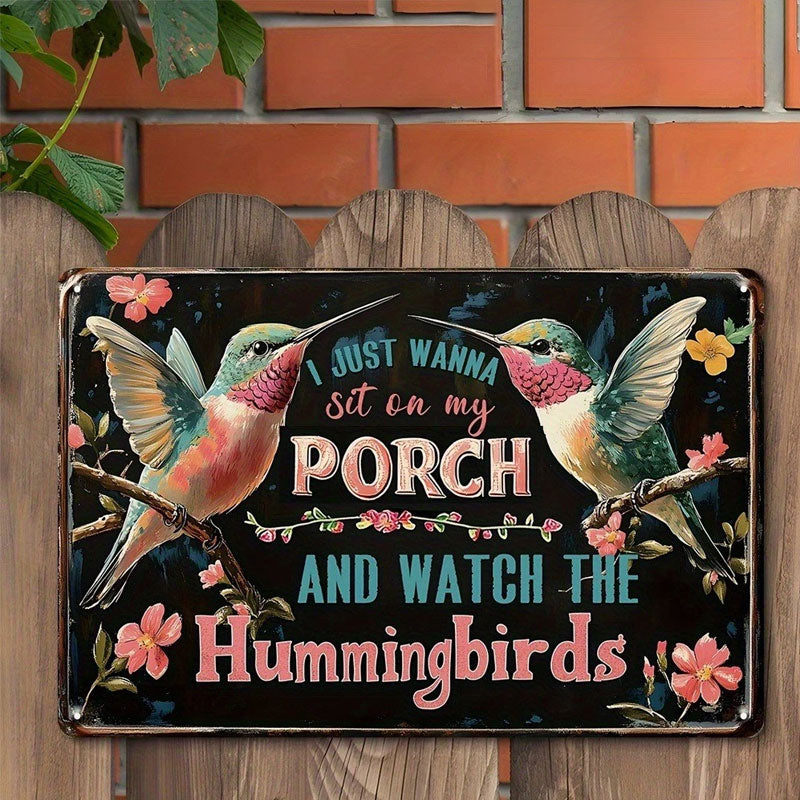 🐦Relax & Watch Hummingbirds: Charming Porch & Garden Decor Sign