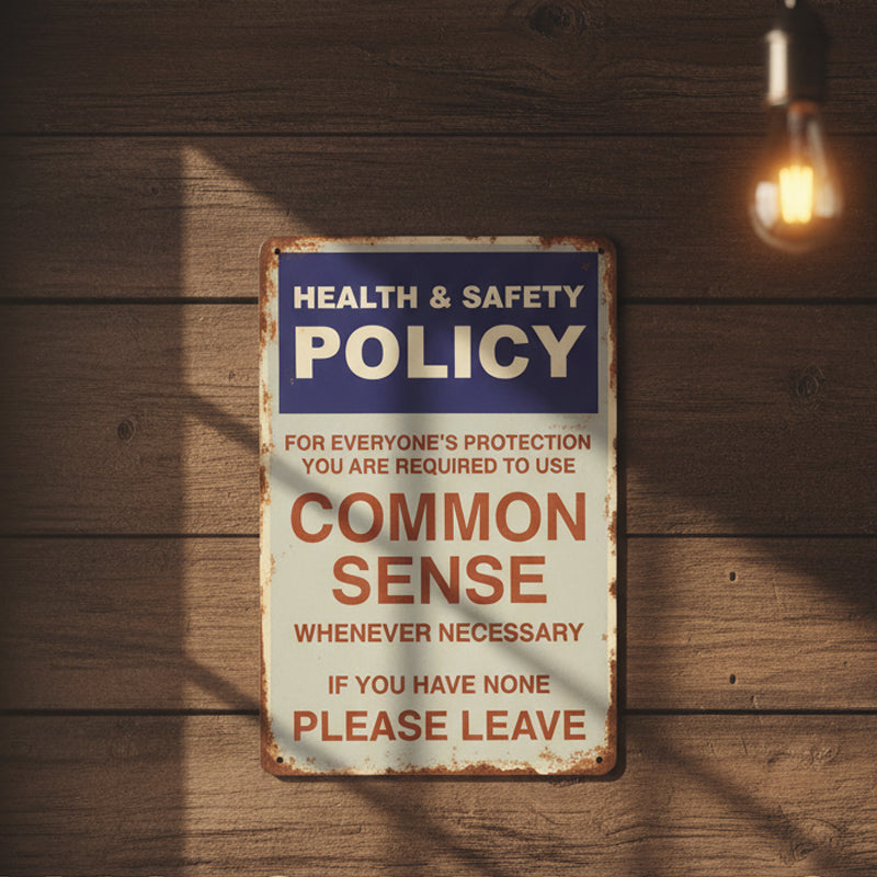 😂🤘Sarcastic "Common Sense Policy" Vintage Metal Sign