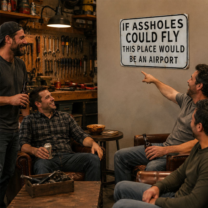 😏✈️ "If Assholes Could Fly, This Place Would Be an Airport" Sign