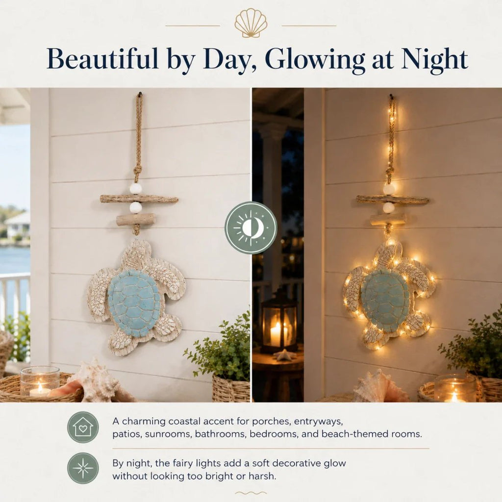 Glow-in-the-Dark Coastal Turtle Wall Hanging 🐢