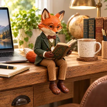 🦊 Reading Fox Ornament | Whimsical Woodland Decor For Book Lovers