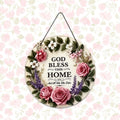 🌸 "May God Bless This Home" Floral Doorplate – A Heartfelt Blessing For Every Family 🙏