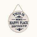 🏡 Mom’s Happy Place Sign – Funny Rustic Home Decor 😂