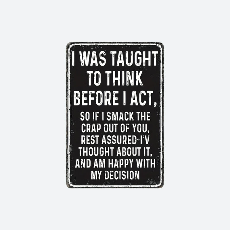 Humorous &amp; Satirical Metal Signs – a retro-style "men's cave" and garage wall decoration full of dark humor 😂🔥