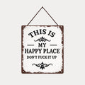 “This Is My Happy Place” Rustic Wooden Hanging Sign ✨🏡💖