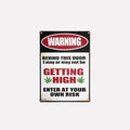🚪 WARNING “GETTING HIGH” Funny Door Sign ✨