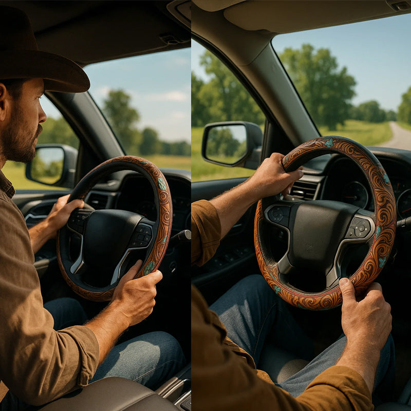 💥Limited-time offer🤠 Western Cowboy Steering Wheel Cover