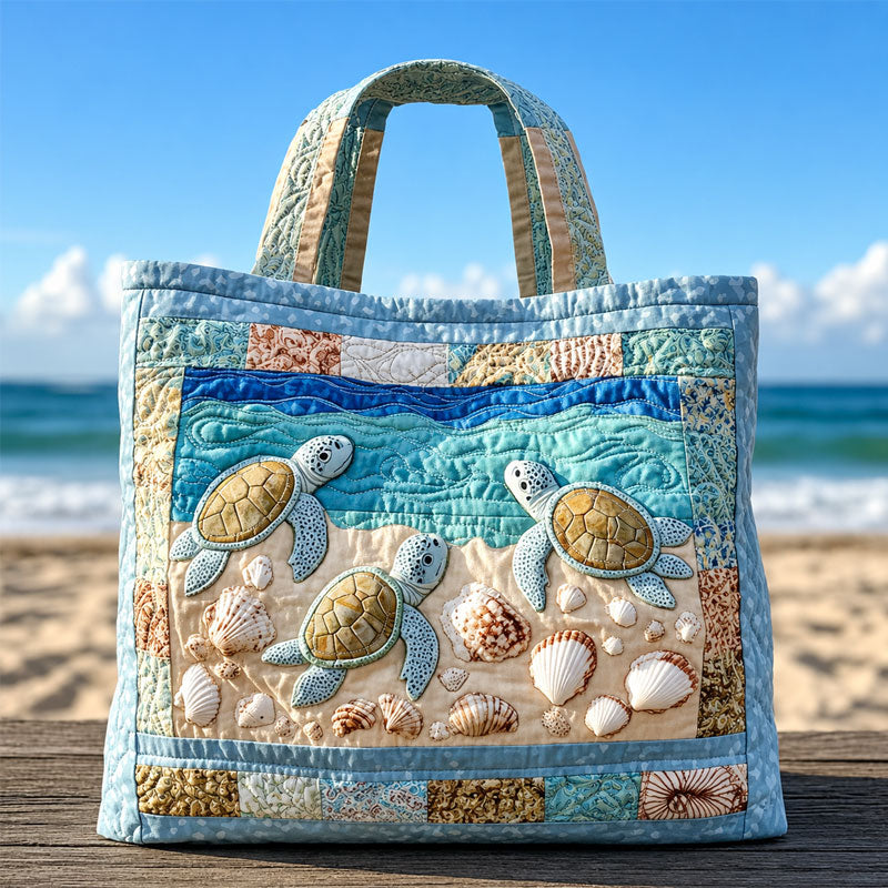 📢📢LAST DAY SALE 50% OFF🐢👜Turtle Haven Quilted Tote Bag