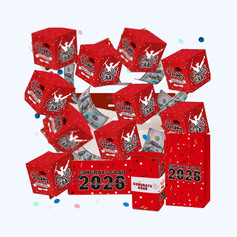 🎓 Bouncy Red Envelope Box Graduation Gift Box