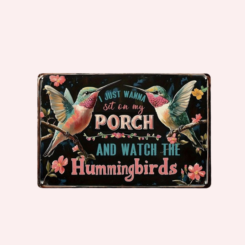 🐦Relax & Watch Hummingbirds: Charming Porch & Garden Decor Sign