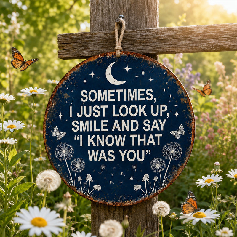 Memorial Garden Hanging Sign – “I Know That Was You” Remembrance Decor🌙🏡